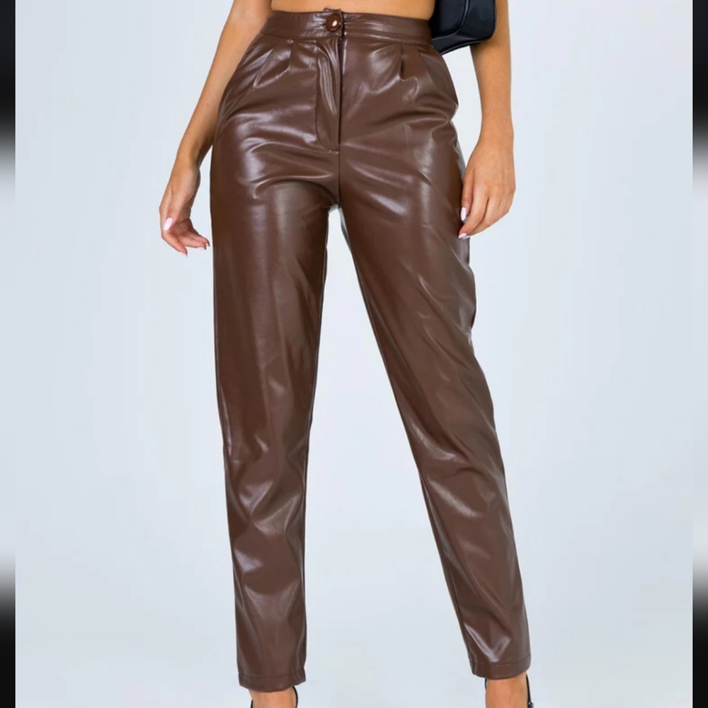 Princess Polly Brown "Leather" Pants